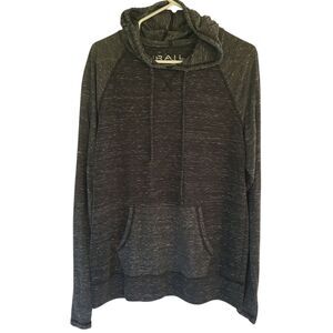 The Rail Hoodie Sweat Shirt Gray Striped Long Sleeve Drawstring Hood Mens Sz LG